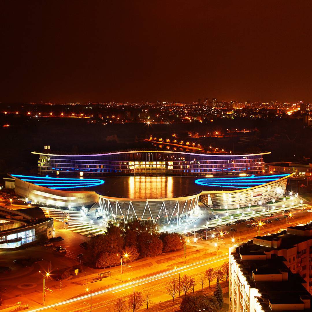 Bright lights of Minsk Marriott Hotel 