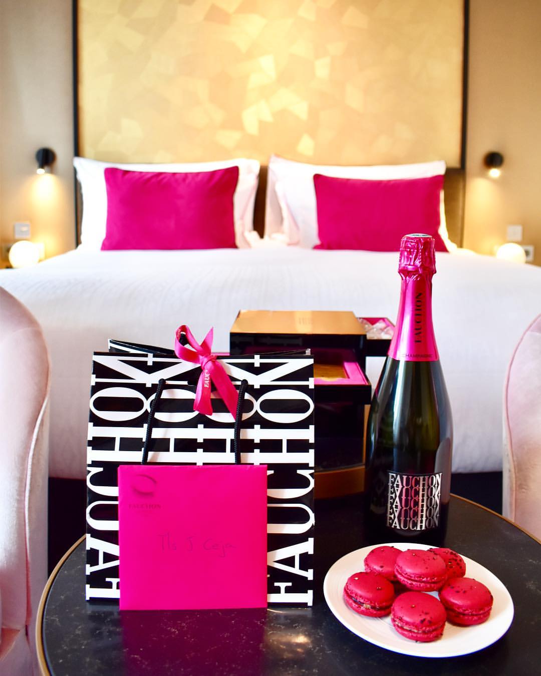 What a welcome! Love my room at the @fauchon_lhotel_paris...